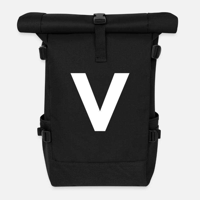 V - Rolltop Rucksack - Schwarz