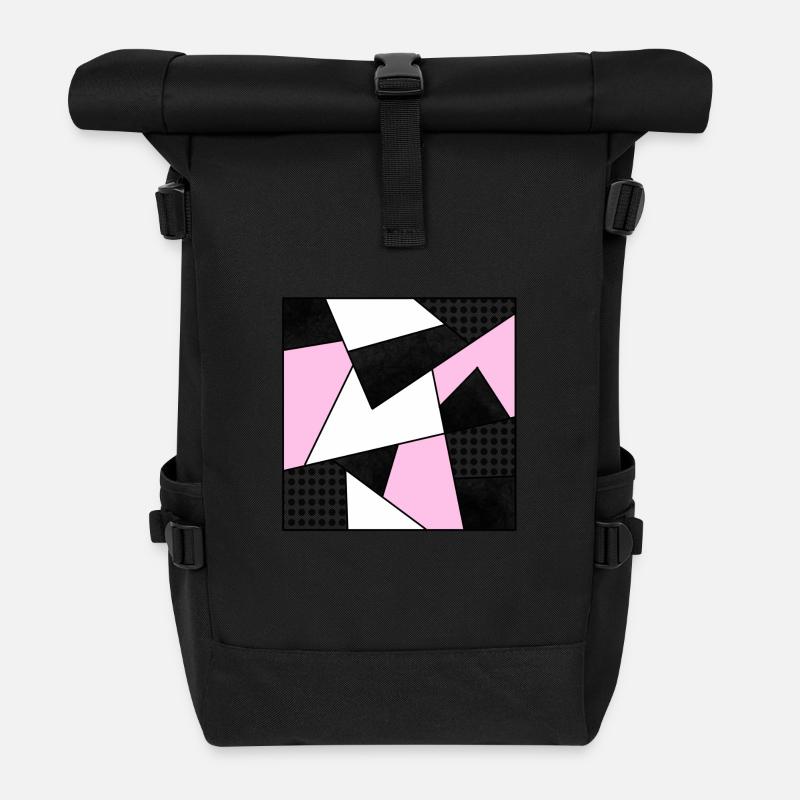 Mosaik modern rosa - Rolltop Rucksack - Schwarz