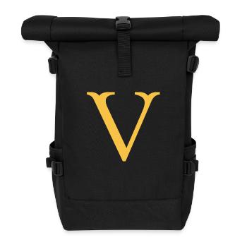 V - Rolltop Rucksack - Schwarz - Vorne