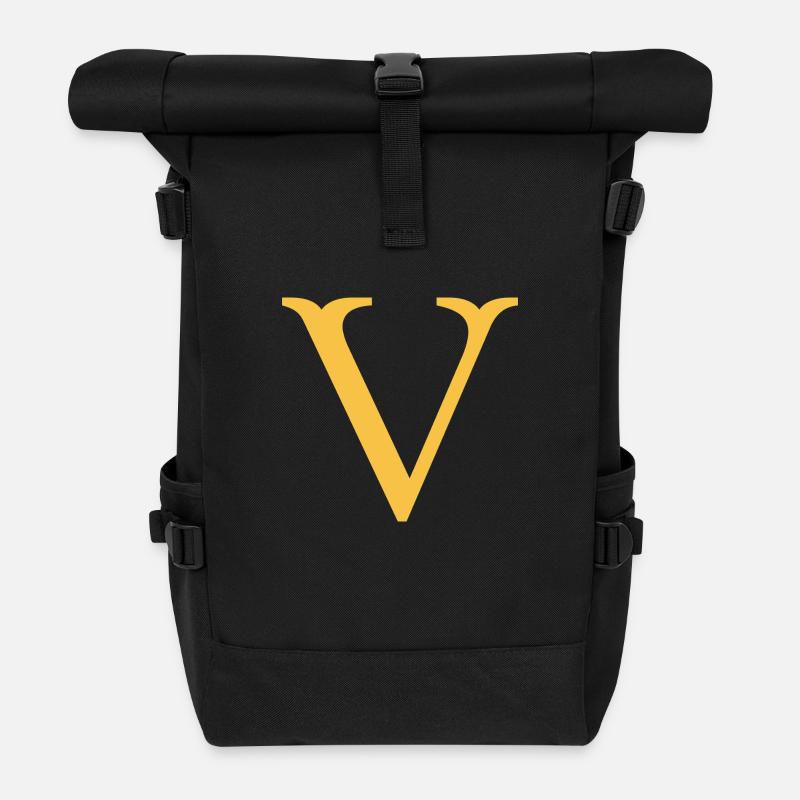 V - Rolltop Rucksack - Schwarz