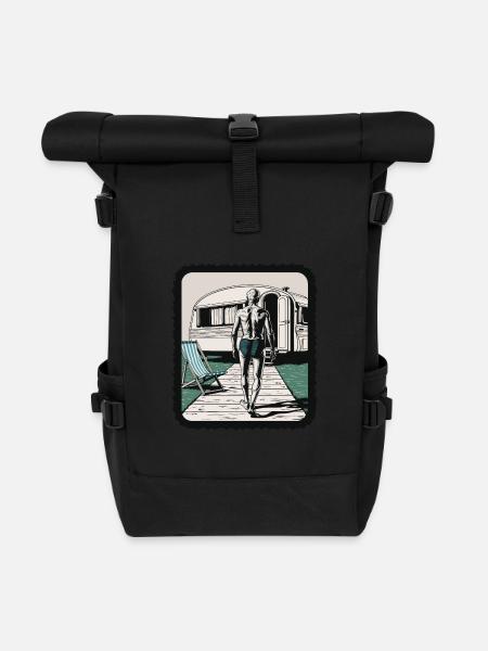 Rentner im Urlaub - Rolltop Rucksack - Schwarz