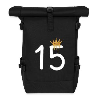 15 - Roll Top Backpack - black - Front