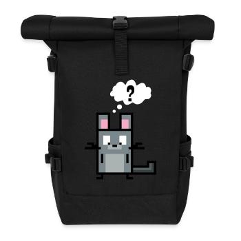 Chinchilla has a question - Roll Top Backpack - black - Front