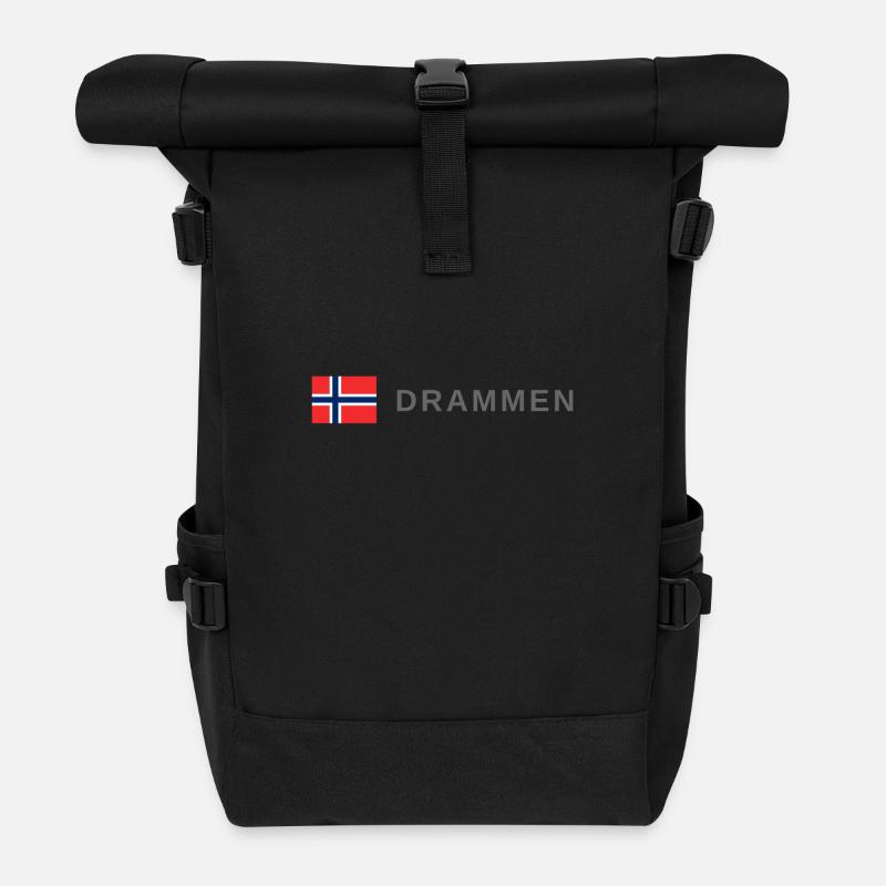 Drammen Norway - Roll Top Backpack - black