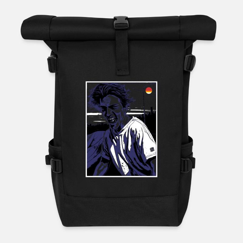 Big Smile Zombie Guy - Rolltop Rucksack - Schwarz