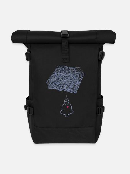 Booklove feels like freedom - Rolltop Rucksack - Schwarz
