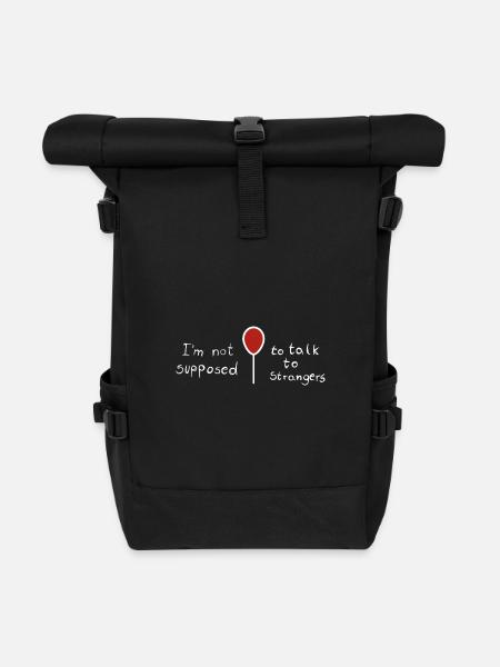 ES – Roter Ballon Mit Spruch - Rolltop Rucksack - Schwarz