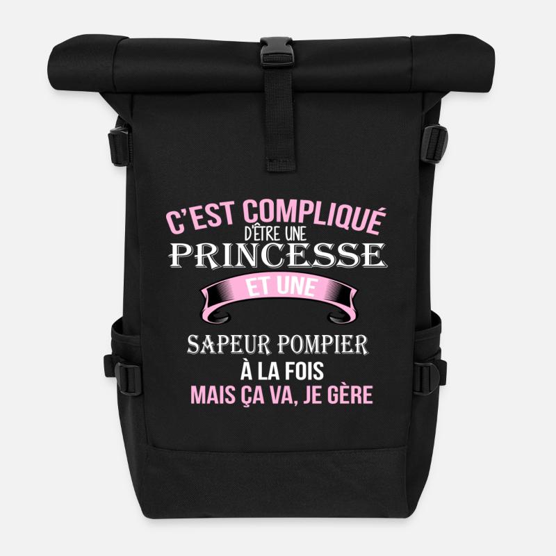 Sapeur pompier - Sac à dos roll top - noir