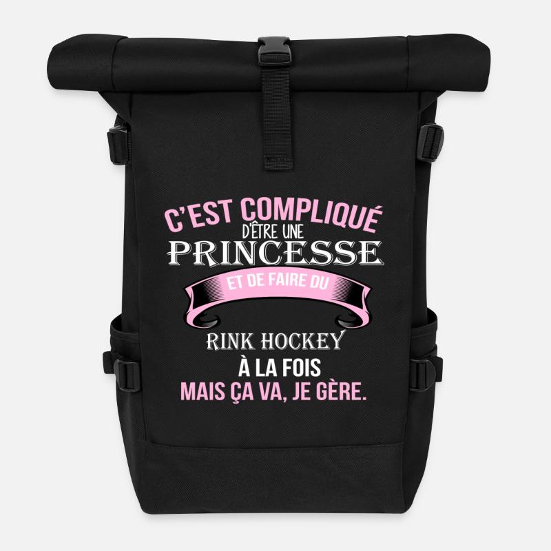 Rink hockey - Sac à dos roll top - noir