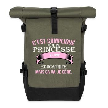 Educatrice - Sac à dos roll top - olive/noir - Devant