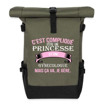 Gynecologue - Sac à dos roll top - olive/noir - Devant