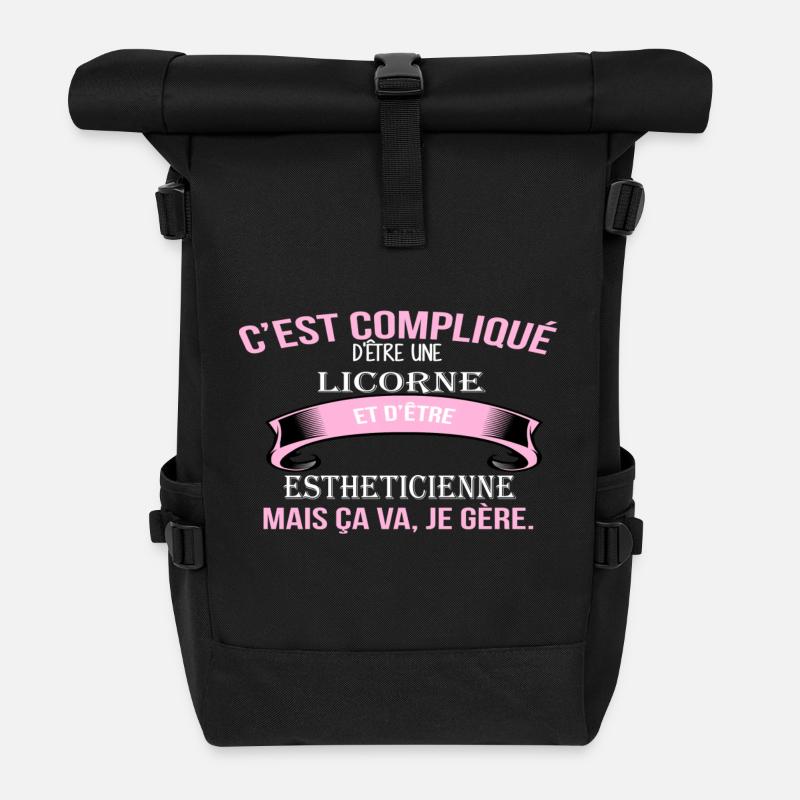 Estheticienne - Sac à dos roll top - noir