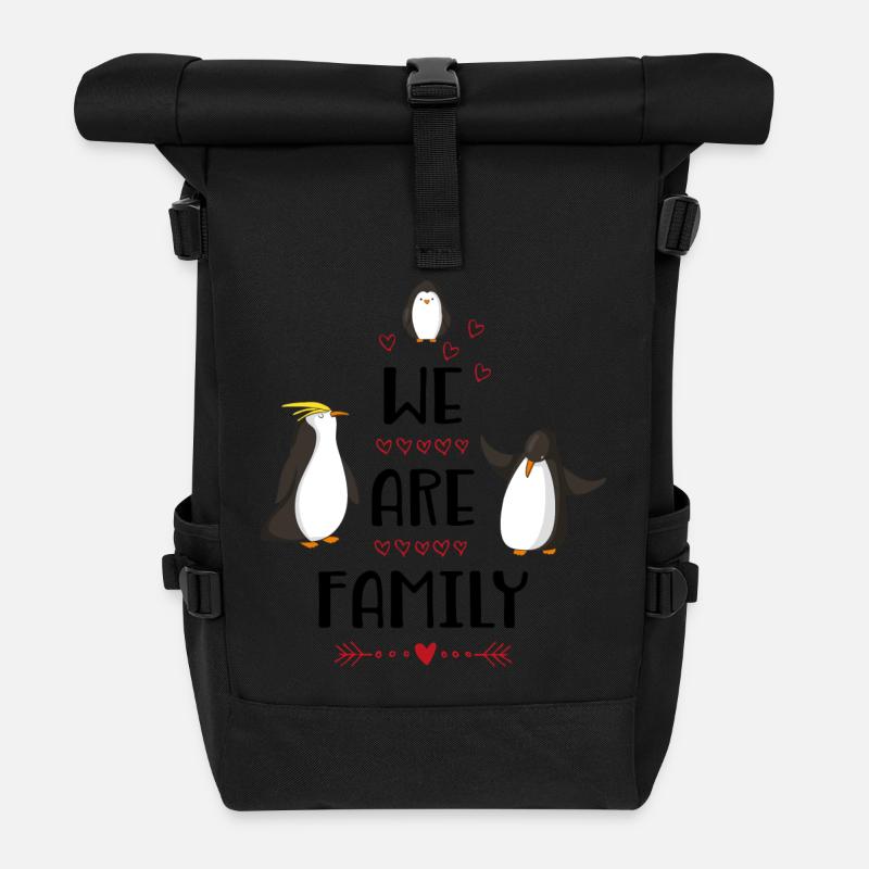 family - Roll Top Backpack - black