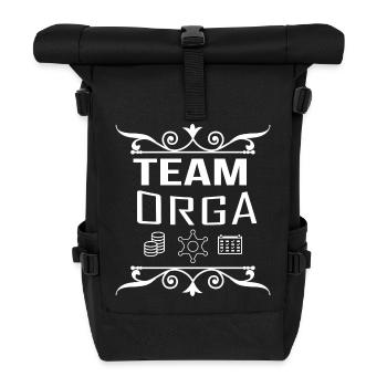Team Organisation - Teamshirt - Rolltop Rucksack - Schwarz - Vorne