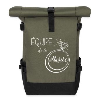 équipe de la mariée - Sac à dos roll top - olive/noir - Devant