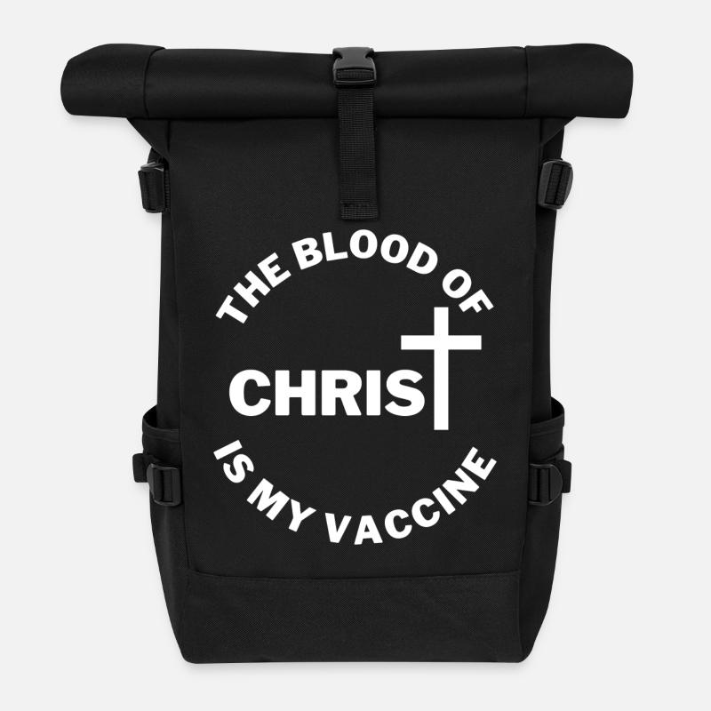 Blood of Christ is my vaccination - Roll Top Backpack - black