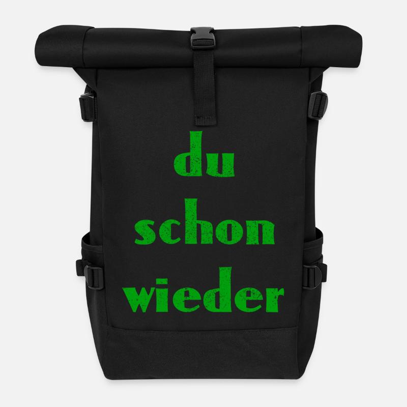 du schon wieder - Rolltop Rucksack - Schwarz