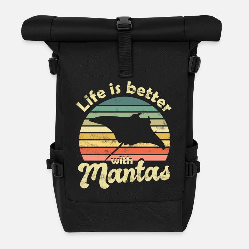 Mantarochen Manta - Rolltop Rucksack - Schwarz