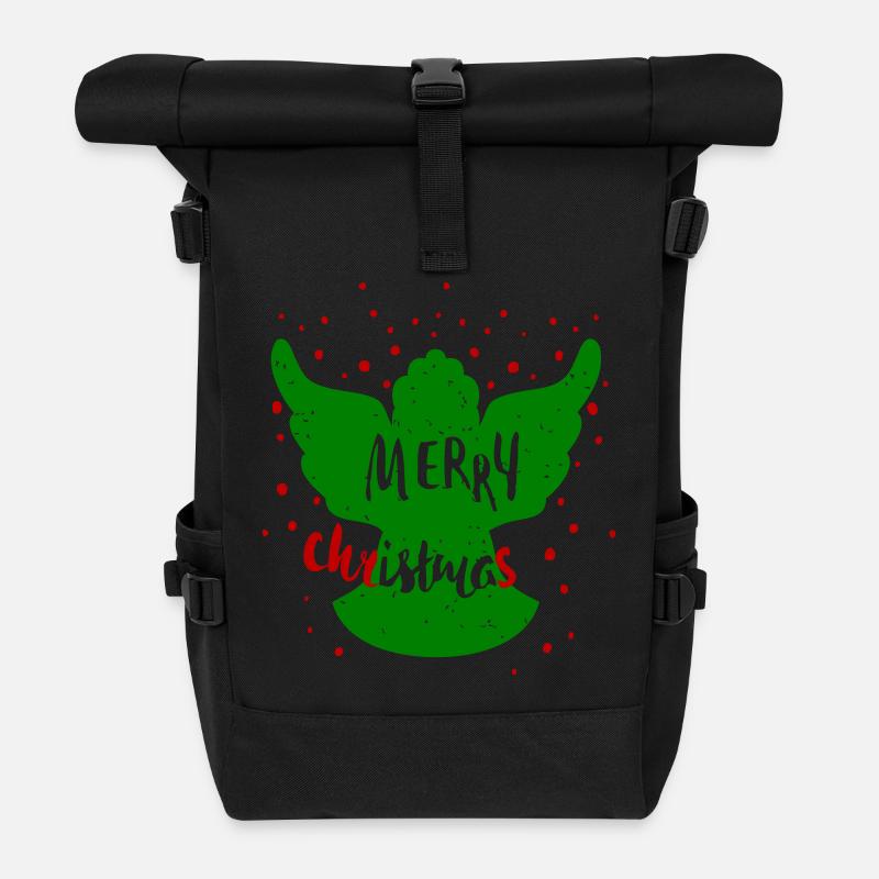 Engel Merry Christmas - Rolltop Rucksack - Schwarz