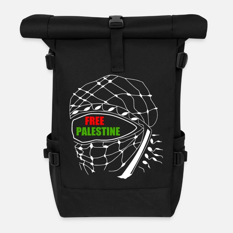 Free palestine - Sac à dos roll top - noir