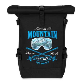 Né sur la montagne - Sac à dos roll top - noir - Devant