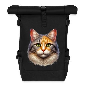 Katze - Rolltop Rucksack - Schwarz - Vorne