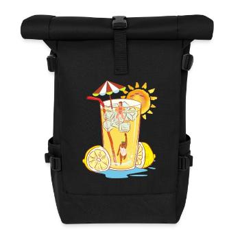 Refreshing lemon relax design - Roll Top Backpack - black - Front