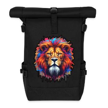 Proud lion in graffiti style - Roll Top Backpack - black - Front