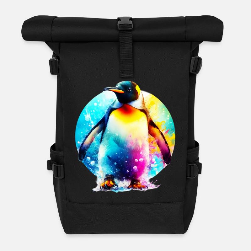 Pinguin - Rolltop Rucksack - Schwarz
