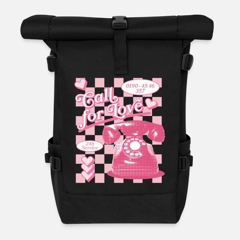 Call for Love Hotline Ästhetik - Rolltop Rucksack - Schwarz