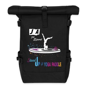 Yoga auf dem Paddle 🧘‍♀️ JA zu Sport Bunt & Stil - Rolltop Rucksack - Schwarz - Vorne
