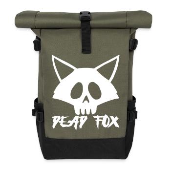 White Fox Skull - Roll Top Backpack - olive/black - Front