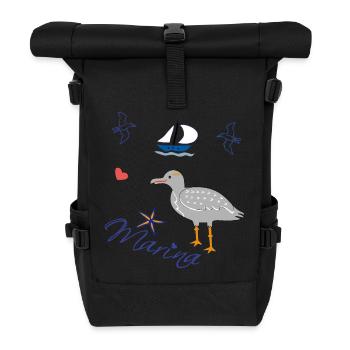 Maritim Marina Urlaub - Rolltop Rucksack - Schwarz - Vorne