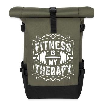 Motivating Fitness Black Pattern - Roll Top Backpack - olive/black - Front