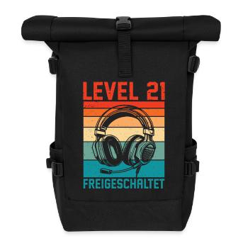 21e anniversaire Homme Gamer Niveau 21 débloqué - Sac à dos roll top - noir - Devant