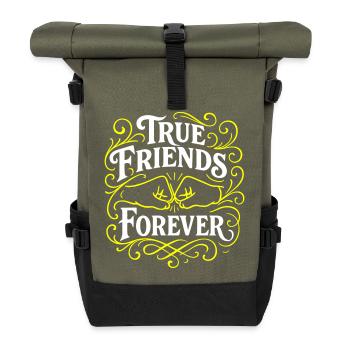 Loyal friends forever - Roll Top Backpack - olive/black - Front