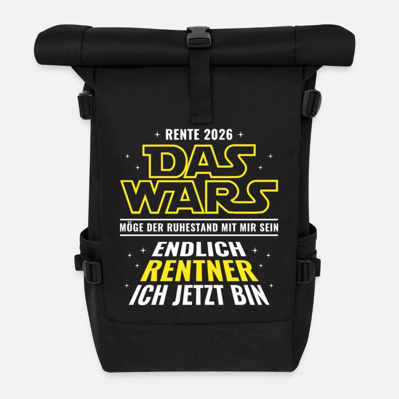 Rente 2026 Das wars Endlich Rentner ich jetzt bin - Rolltop Rucksack - Schwarz