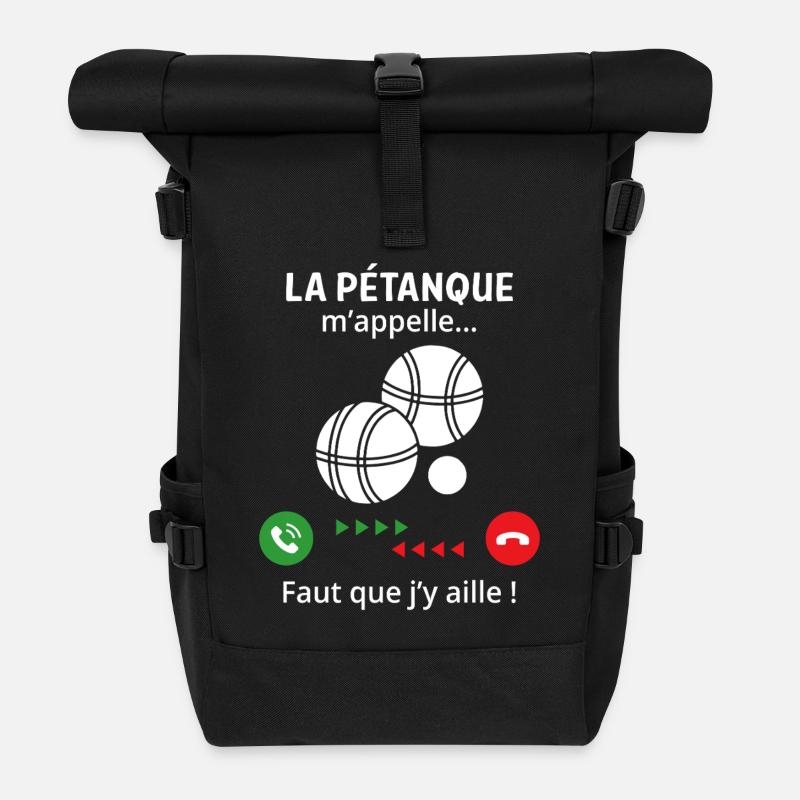 Pétanque nennt mich lustiges Geschenk Bouliste - Rolltop Rucksack - Schwarz