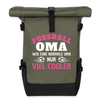 Soccer grand-mère beaucoup plus cool chemise design - Sac à dos roll top - olive/noir - Devant