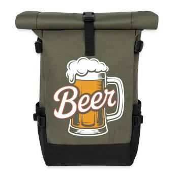 Beer - Cool Beer Logo - Roll Top Backpack - olive/black - Front