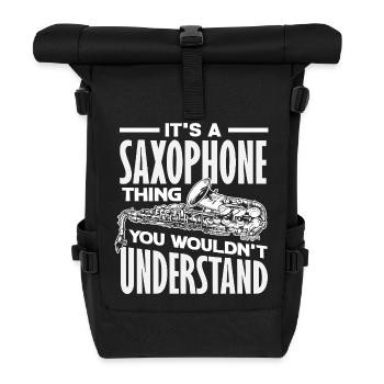 Es Ist Eine Saxophon-sache Lustige - Rolltop Rucksack - Schwarz - Vorne