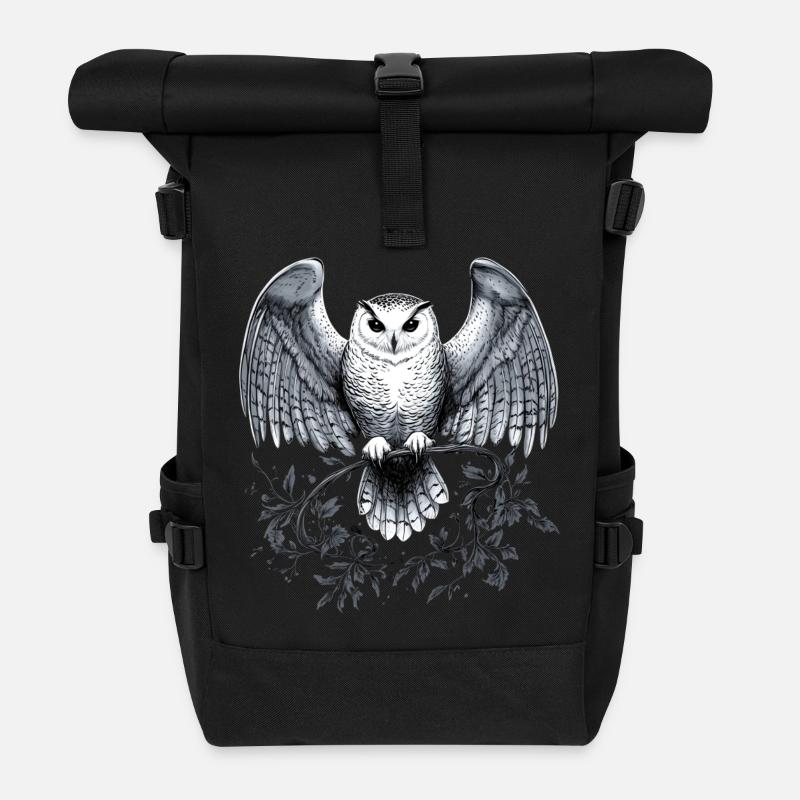 Magical Snow Ule - Roll Top Backpack - black