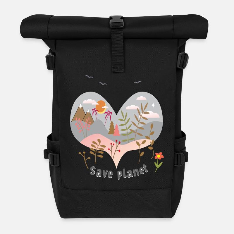save planet - Rolltop Rucksack - Schwarz