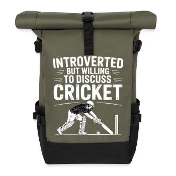 Lustiges Kricket Spruch Vintage Cricket Spiel - Rolltop Rucksack - Olive/Schwarz - Vorne