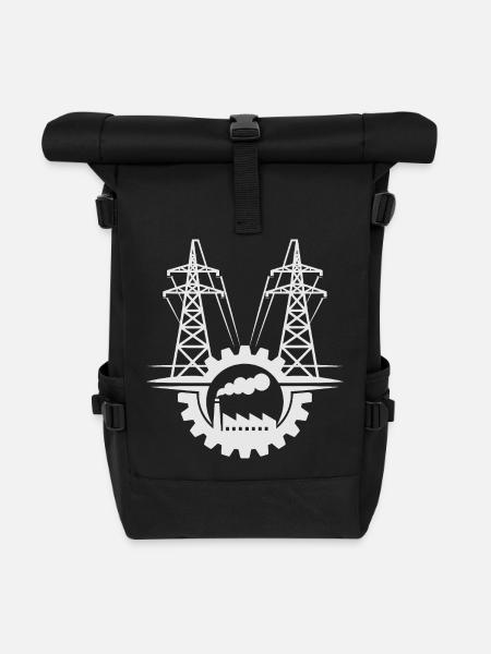 Réseau d'usine en engrenage - Roll Top Backpack - black