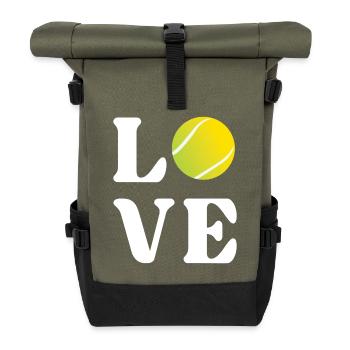 Tennis-Liebhaber - Rolltop Rucksack - Olive/Schwarz - Vorne