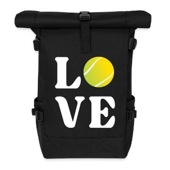 Tennis-Liebhaber - Rolltop Rucksack - Schwarz - Vorne