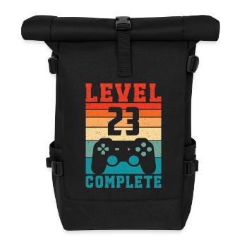 23. Geburtstag Level 23 Complete 23 Jahre Gamer - Rolltop Rucksack - Schwarz - Vorne