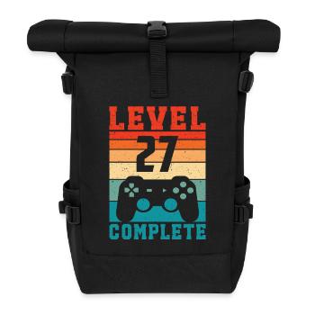 27th Birthday Level 27 Complete 27 Years Gamer - Roll Top Backpack - black - Front