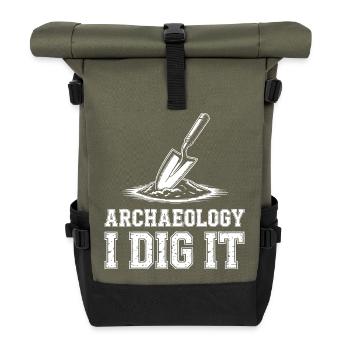 Archäologie Ich grabe es aus - Rolltop Rucksack - Olive/Schwarz - Vorne